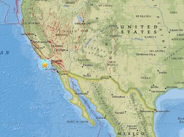 Detectan sismo de 5.3 grados frente a costas de California
