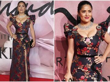 Salma Hayek presume escote en los British Fashion Awards