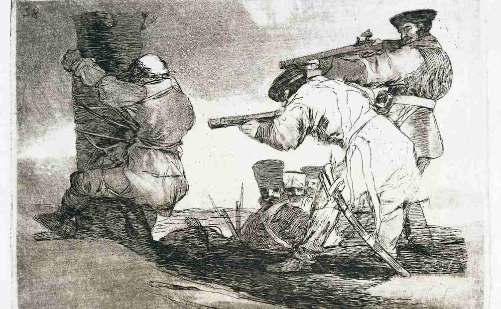 Bárbaros, de la serie Desastres de la guerra, en la que Goya muestra el sufrimiento y las consecuencias de la guerra. Foto: “Goya. La obra gráfica completa”