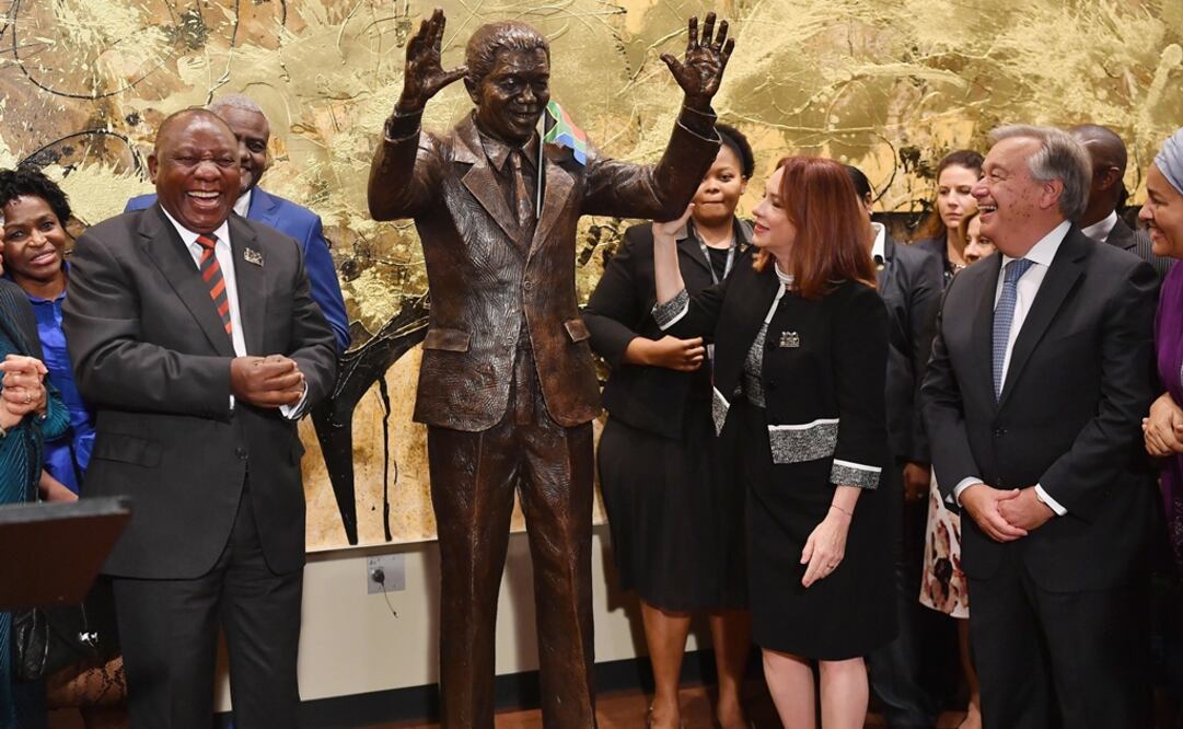 Estatua de Nelson Mandela en la sede de la ONU (Foto: EFE)