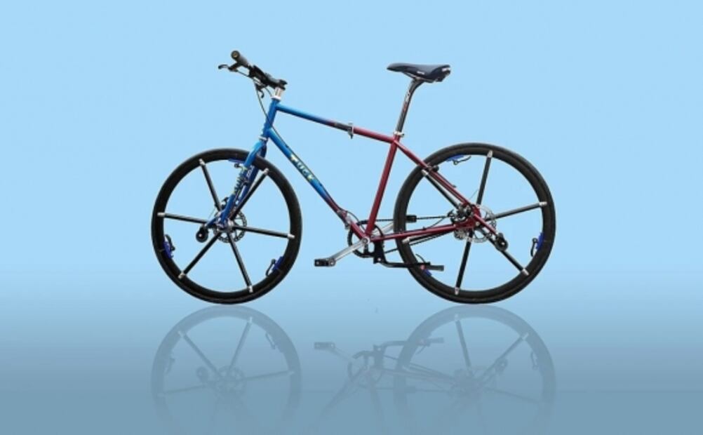 Conoce la bici plegable que también dobla sus llantas
