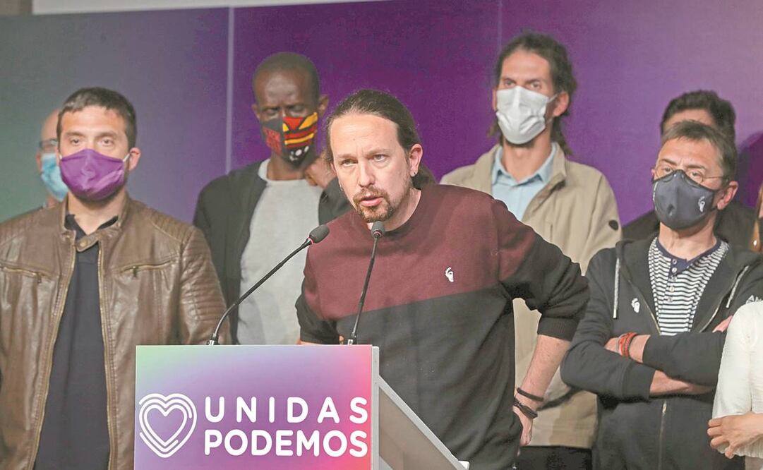 El líder del partido de izquierda radical Podemos, Pablo Iglesias, ayer en conferencia. Foto: Kiko Huesca/ EFE.