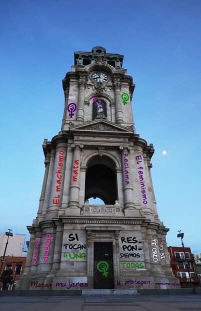 Protestan con pintas virtuales feministas en monumentos de Hidalgo