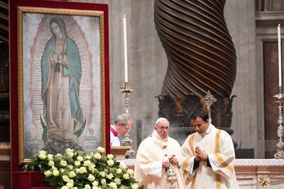 Papa Francisco celebra a la Virgen de Guadalupe en el Vaticano