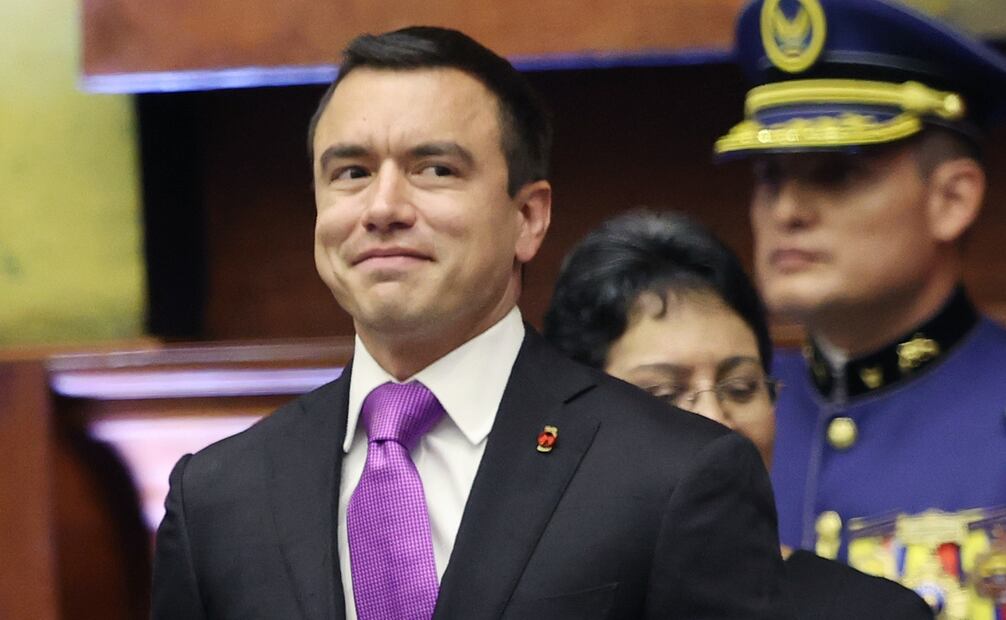 Entre los invitados a la investidura de Noboa hay delegaciones de 74 países, pero únicamente dos jefes de Estado presentes en el acto que son los presidentes de Colombia, Gustavo Petro; y de Perú, Dina Boluarte. Foto: EFE