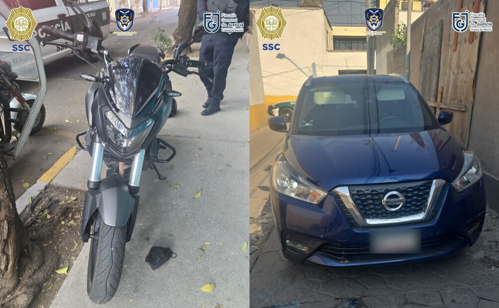 Unidades utilizadas en asesinato de secretaria particular y asesor de Clara Brugada (20/05/2025). Foto: Especial