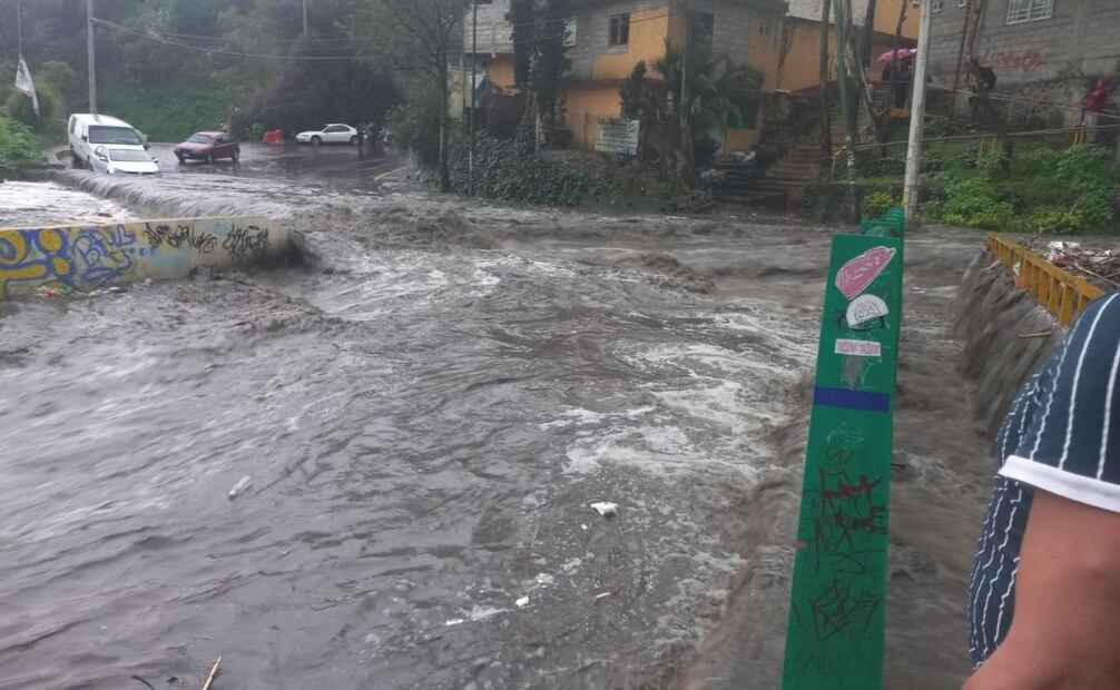 Tras activación de alerta púrpura en la alcaldía Álvaro Obregón, se desborda presa San Francisco (29/06/2025). Foto: Especial