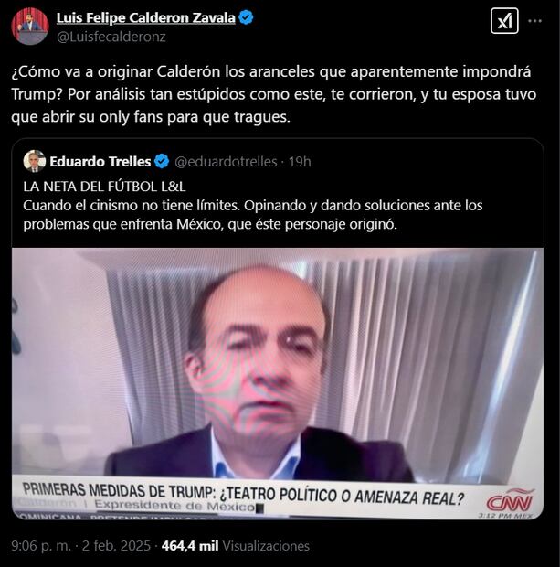 Hijo de Felipe Calderón revienta a Lalo Trelles