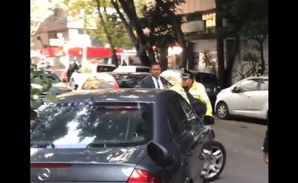 Escoltas agreden a policía por tratar a infraccionar a conductor