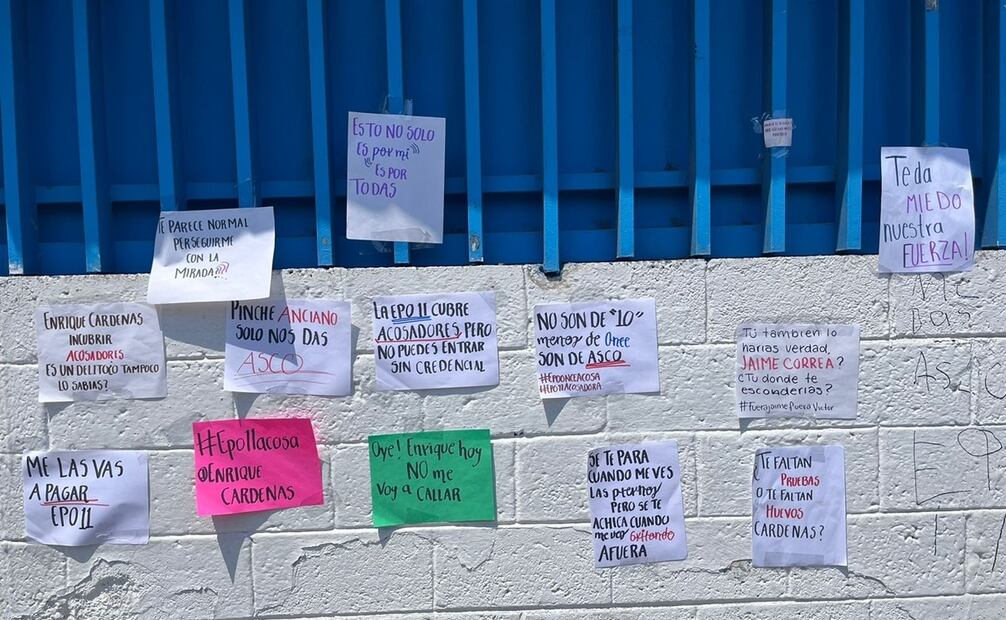 Alumnas exigen la destitución del director de la Preparatoria Oficial No.11 de Cuautitlán Izcalli por presuntamente encubrir a profesor acusado de acoso. Foto: Arturo Contreras / EL UNIVERSAL