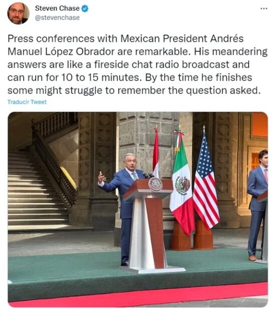 Periodistas de EU y Canadá critican “monólogo” de AMLO de 24 minutos ante Biden y Trudeau en Cumbre