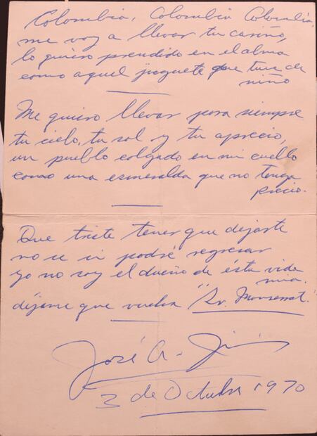 La canción que José Alfredo escribió para Colombia