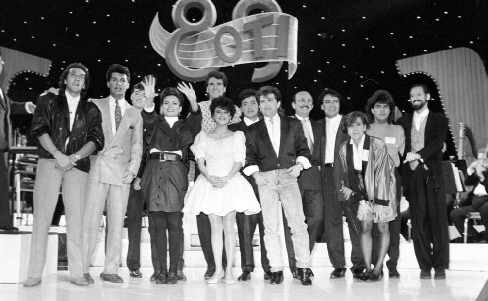 Finalistas del OTI nacional de 1989 en el Teatro de la Ciudad, cuando Analí resultó ganadora con “Una Canción no es Suficiente”. Foto: Archivo EL UNIVERSAL