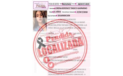 Hallan muerta a joven de 21 años desaparecida en Hidalgo