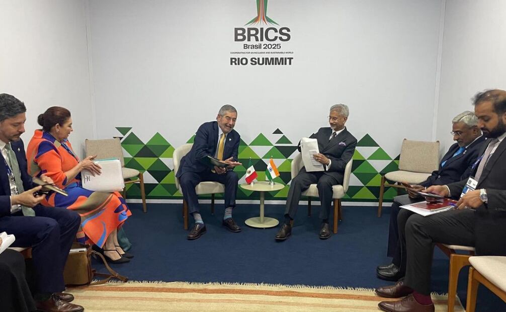 XVII Cumbre del BRICS, donde participó el canciller Juan Ramón de la Fuente. Foto: tomada de X @SRE_mx