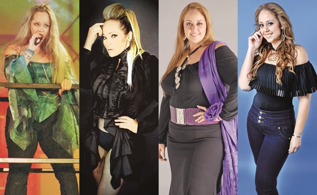 Erika (der.) surgió de La Academia. Perdió primero 30 kilos pero luego llegó hasta los 40; Para mejorar su desmpeño en el escenario y por complacer a su hija, Orozco (izq.) se sometió al bypass gástrico. (FOTOS: CORTESÍA, JENNIFER NAVA Y ARCHIVO)