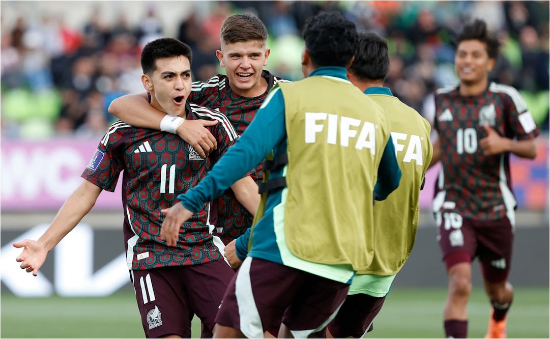 Gilberto Mora celebra su gol ante Marruecos en el Mundial Sub 20. FOTO: AFP