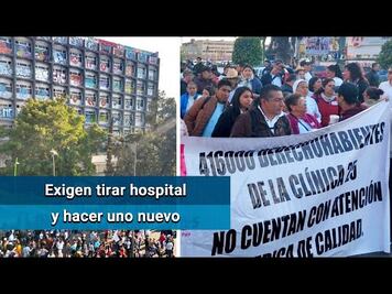 Vecinos de Neza protestan por clínica dañada en sismo del 19-S