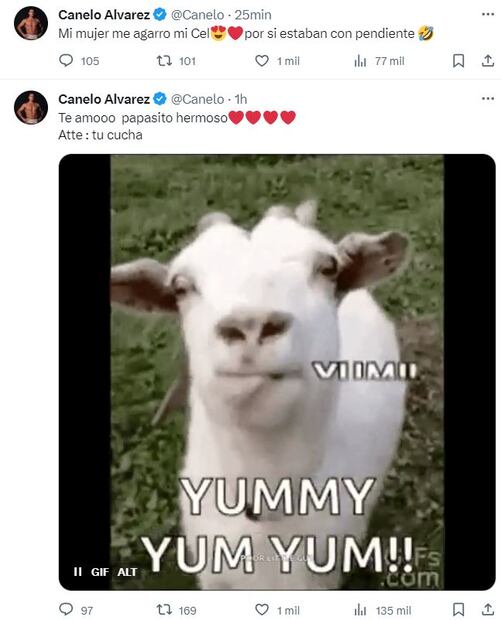 Publicaciones del Canelo Álvarez - Foto: @Canelo en X, antes Twitter