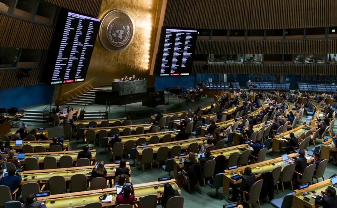 Vista de una votación en la Asamblea General de la ONU, en una fotografía de archivo. Foto: EFE
