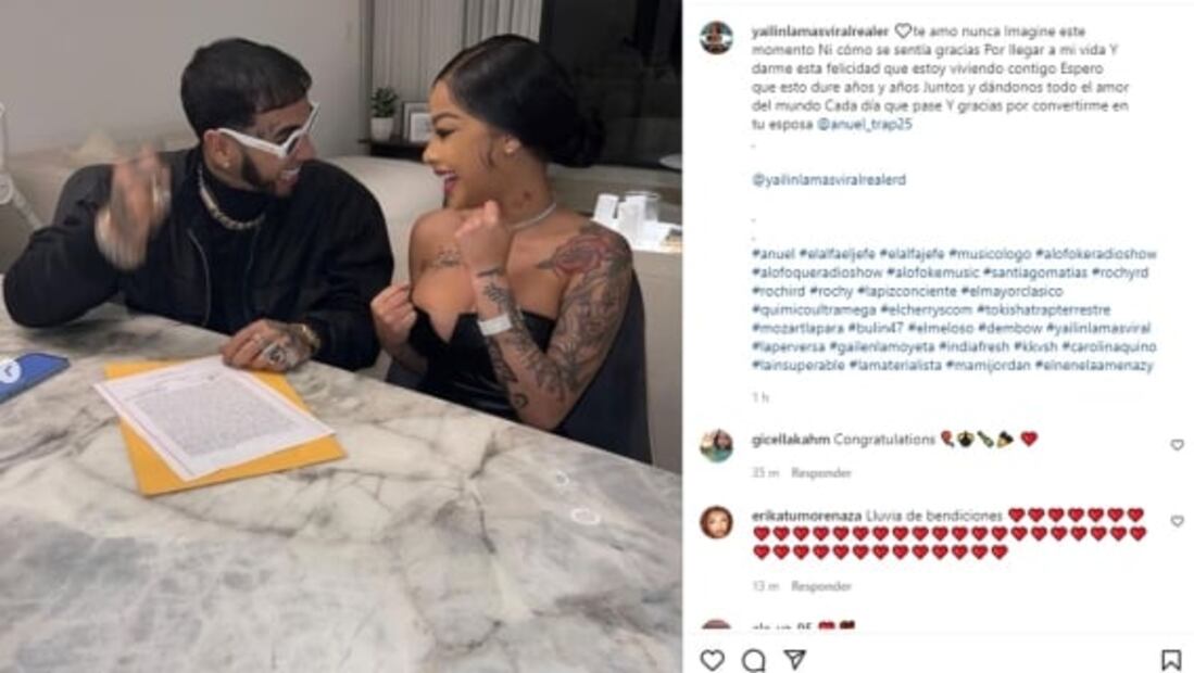 Anuel AA y Yailin La Más Viral presumen su boda en redes sociales