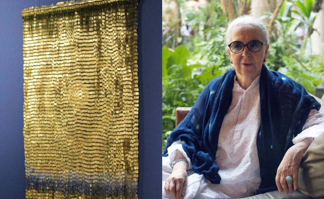 La escultora colombiana Olga de Amaral creó la imagen del Festival Internacional de Música de Cartagena. FOTO: Ricardo Maldonado Rozo/EFE.