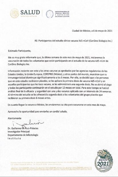 A los 6 meses, la vacuna CanSino pierde su efectividad de 75%