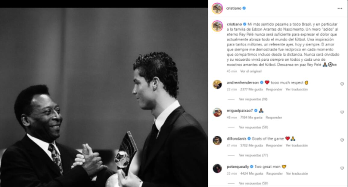 Así se despiden Messi, Neymar, CR7 y Mbappé de Pelé