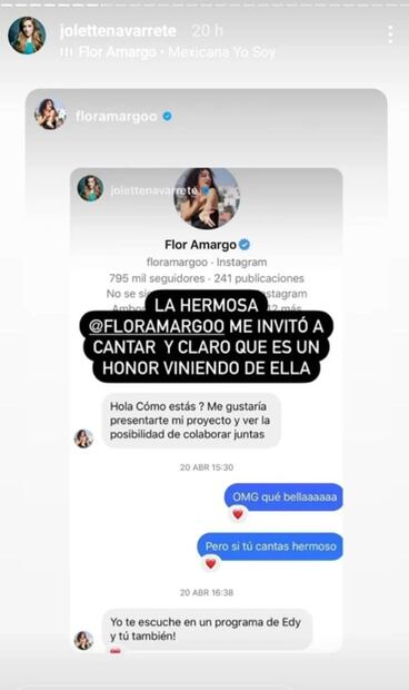 Jolette cantará con Flor Amargo 