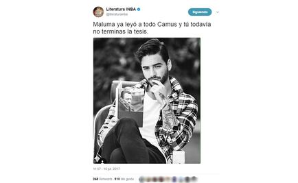 Literatura INBA invita a terminar la tesis con imagen de Maluma