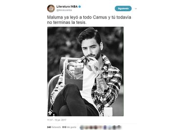 Literatura INBA invita a terminar la tesis con imagen de Maluma