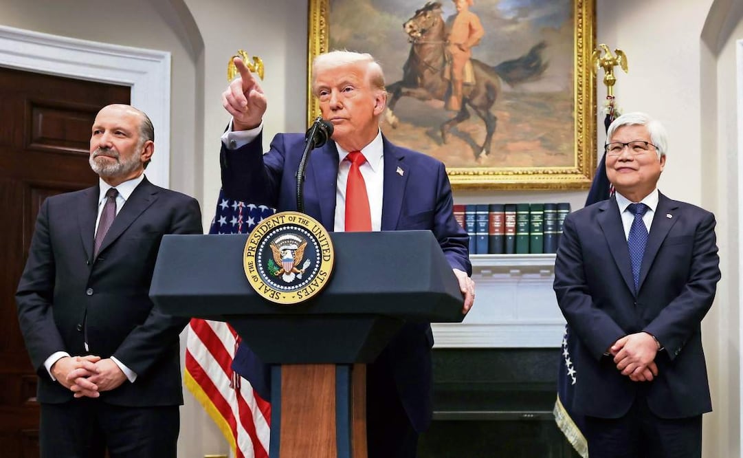 El presidente Trump declaró que hoy entran en vigor aranceles.  (04/03/2025) Foto: AP