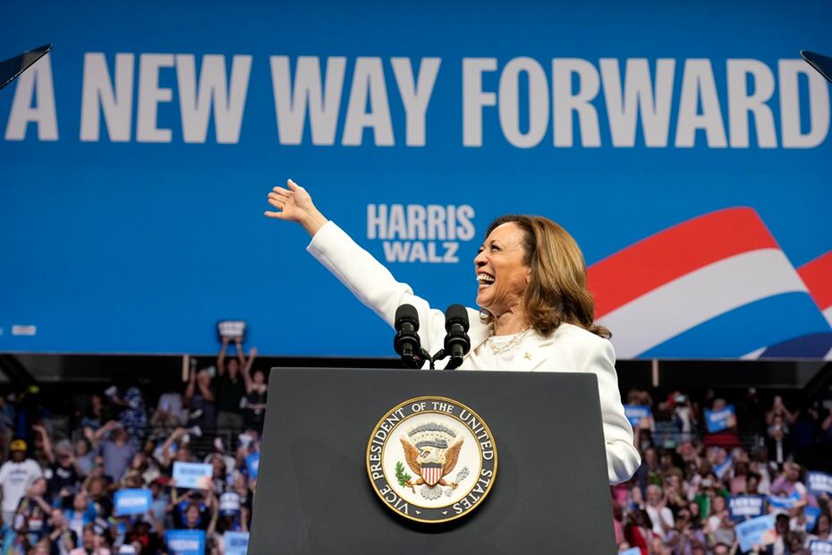 Harris visitará este jueves Johnstown y Wilkes-Barre, en Pensilvania, dos condados que el expresidente republicano Donald Trump ganó en las elecciones de 2016 y 2020. Foto: AP