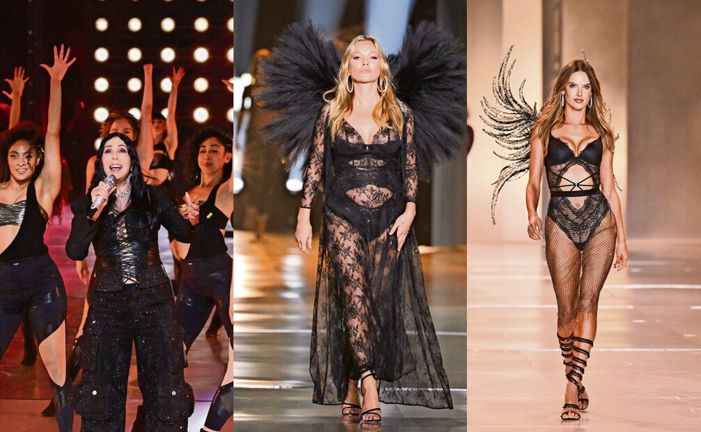 Cher interpretó su icónico tema “Believe” para cerrar el desfile, luego aparecieron las modelos. El ícono de los 90, Kate
Moss, de ángel negro y con encaje. Alessandra Ambrosio lució alas doradas y transparencias. Fotos: AP y AFP
