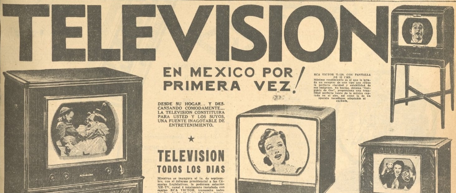Así se promocionaba la llegada de la televisión a México en 1950.
Foto: Hemeroteca EL UNIVERSAL.