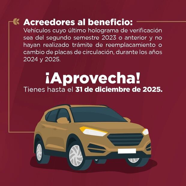 Condonación de multa por verificación extemporánea. Foto: Gobierno del Estado de México