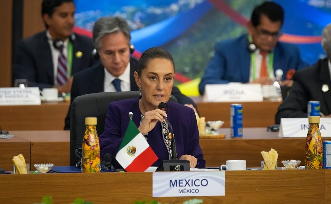 La presidenta Sheinbaum Pardo durante su participación en la Cumbre de Líderes del G20. Foto: Presidencia