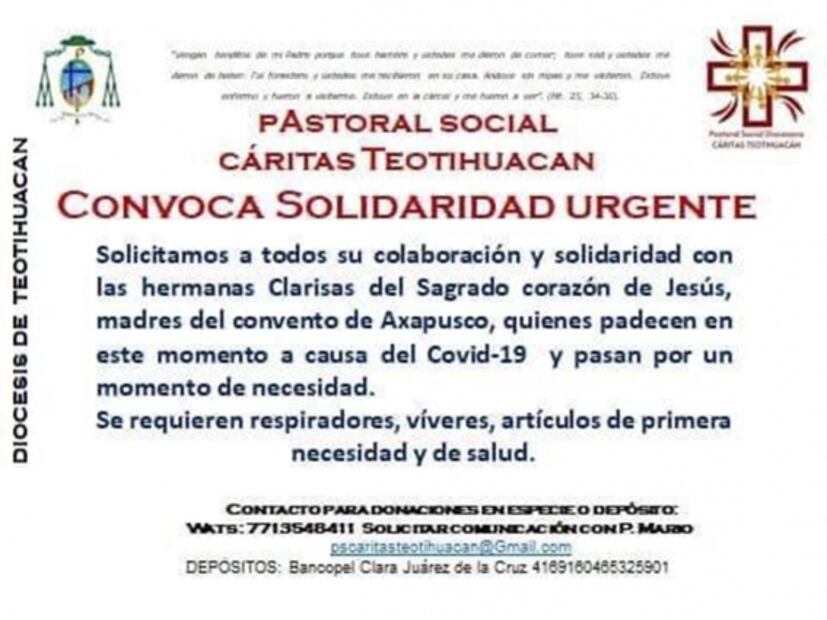 Registran brote de coronavirus en convento de Axapusco, Estado de México