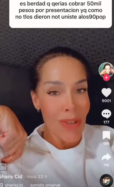 Sharis Cid, de "DKDA", confiesa que pidió 50 mil pesos para estar en los 90's Pop Tour