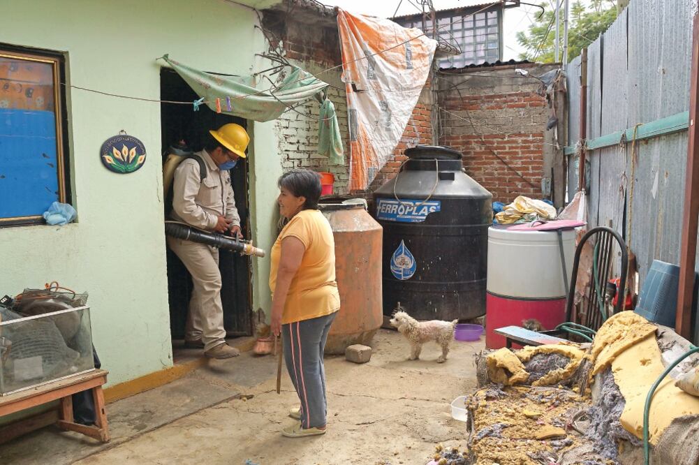 Brigadistas recorren las casas en Oaxaca para combatir al mosco transmisor (EDWIN HERNÁNDEZ. EL UNIVERSAL)