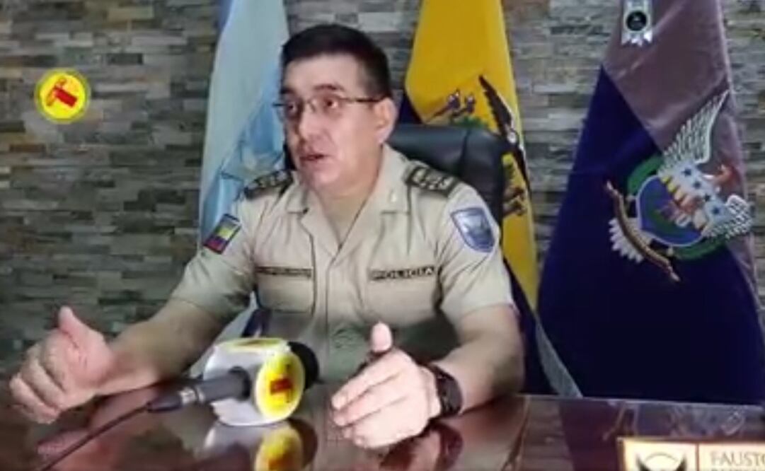 Fausto Buenaño, comandante de la zona 8 dijo en entrevista telenorte 24 (ecuador)  el 13 de enero del 2022. Foto: Captura de pantalla de video de Facebook de TV TELENORTE 24