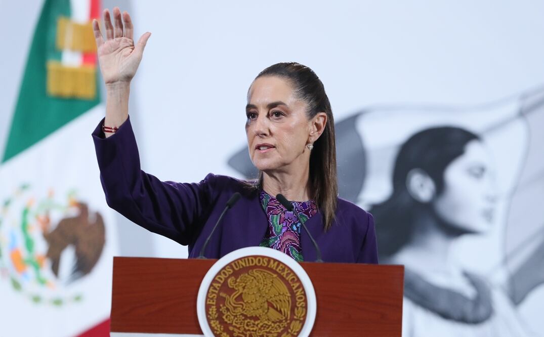 La presidenta de México, Claudia Sheinbaum pardo, durante la mañanera en Palacio Nacional de la Ciudad de México, el jueves 30 de octubre de 2025. Foto: EFE