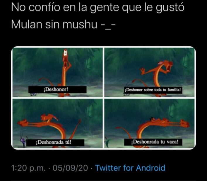 Fans de "Mulan" reclaman la ausencia de Mushu 