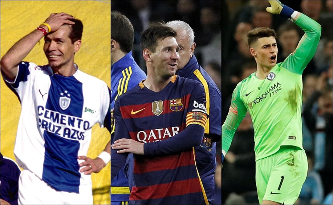 Jared Borgetti, Lionel Messi y Kepa Arrizabalaga. Foto: Especial