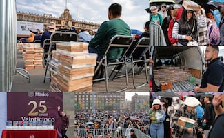 Repartición de libros se vuelve homenaje a Taibo II