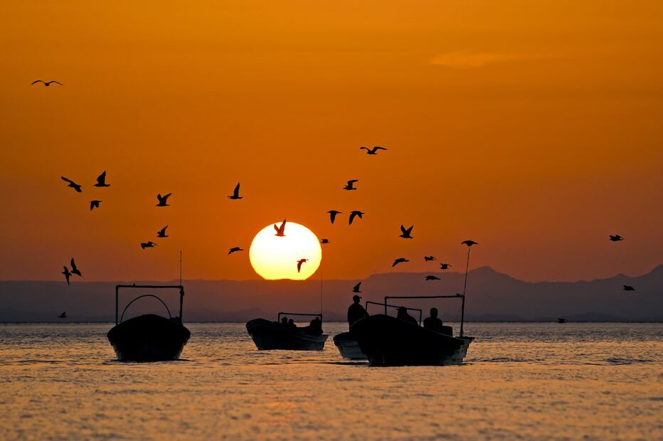 Atardecer pesquero en Alto Golfo de California. (Foto: Octavio Aburto)