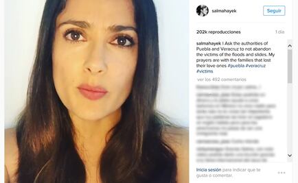 Salma Hayek pide no abandonar a víctimas de “Earl”