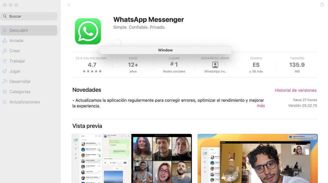 Caída de WhatsApp Web: usuarios reportan que no pueden acceder al servicio. Imagen: captura de pantalla