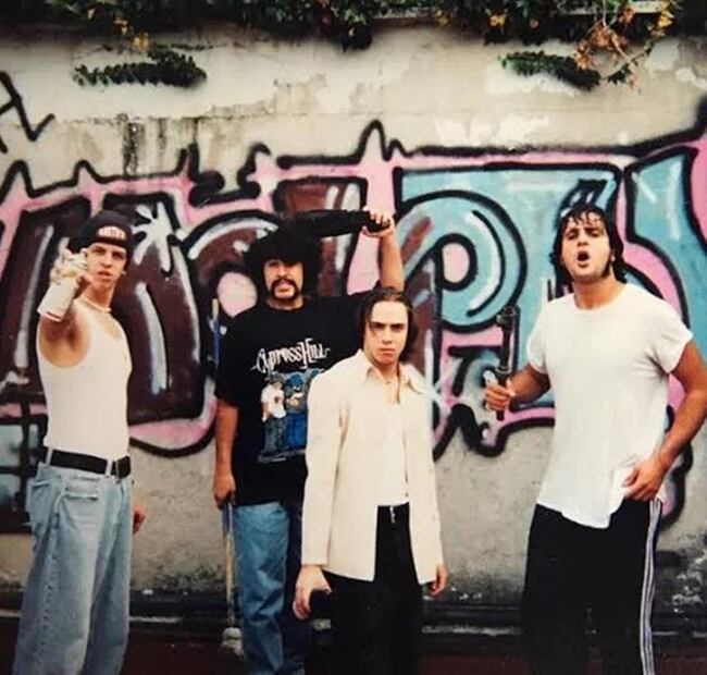 Molotov en sus inicios; Randy Ebright, Micky Huidobro, Jay de la Cueva y Tito Fuentes. 
Foto: Especial