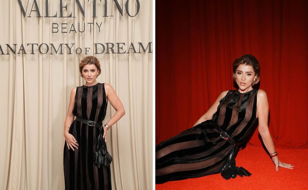 Cassandra Sánchez-Navarro con un vestido negro de marca mexicana. Foto: Especial. Instagram @cassandra_gsn (Sam Takataka)